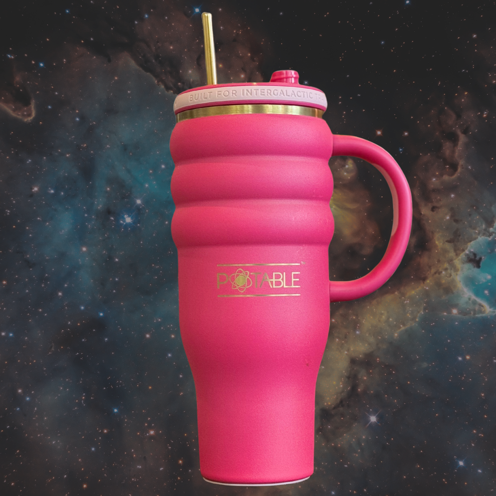 Triple Ripple: Odyssey™ 40oz Tumbler in Scarlet Dusk | Luxury