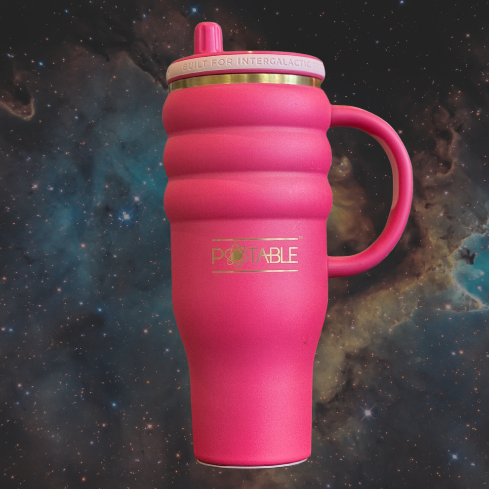 Triple Ripple: Odyssey™ 40oz Tumbler in Scarlet Dusk | Luxury