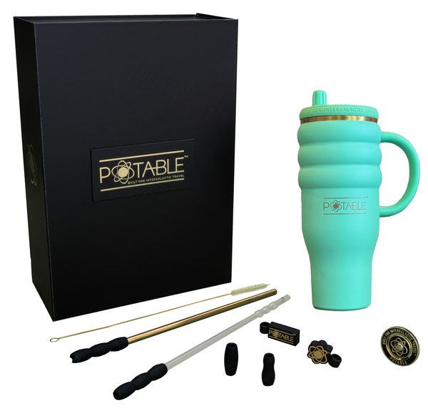 Triple Ripple: Odyssey™ 40oz Tumbler in Emerald Orbit | Luxury Series