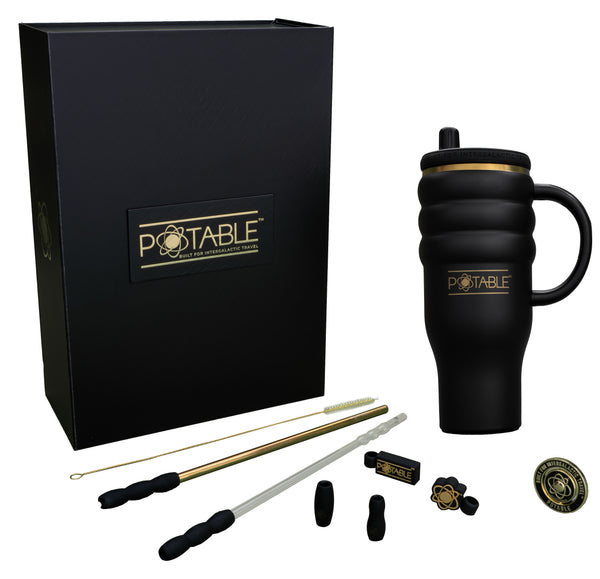 Triple Ripple: Odyssey™ 40oz Tumbler in Night Sky Obsidian | Luxury Series