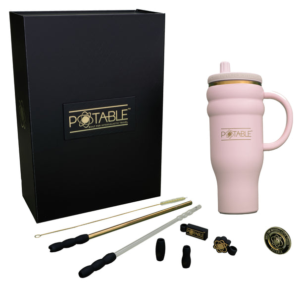 Dual Wave: Odyssey™ 40oz Tumbler in Pink Nebula | Luxury Series