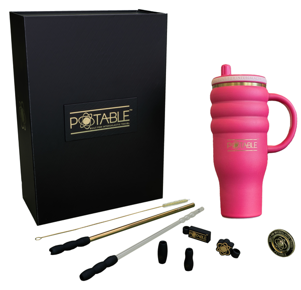 Triple Ripple: Odyssey™ 40oz Tumbler in Scarlet Dusk | Luxury Series