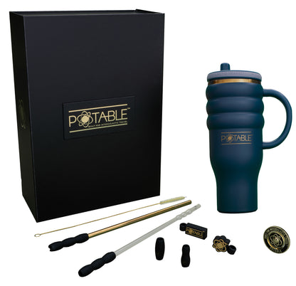 Triple Ripple: Odyssey™ 40oz Tumbler in Skyfall Blue | Luxury Series