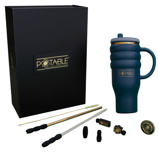 Triple Ripple: Odyssey™ 40oz Tumbler in Skyfall Blue | Luxury Series