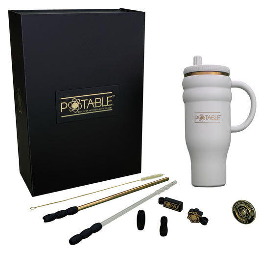 Dual Wave: Odyssey™ 40oz Tumbler in Stardust Cream | Luxury Series