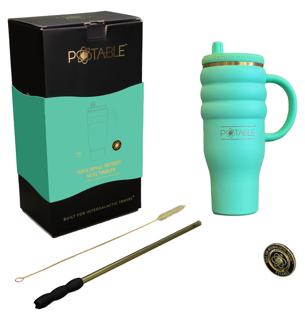 Triple Ripple: Odyssey™ 40oz Tumbler in Emerald Orbit | Signature