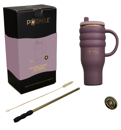 Triple Ripple: Odyssey™ 40oz Tumbler in Galactic Blush