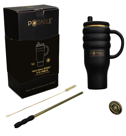 Triple Ripple: Odyssey™ 40oz Tumbler in Night Sky Obsidian | Signature Series