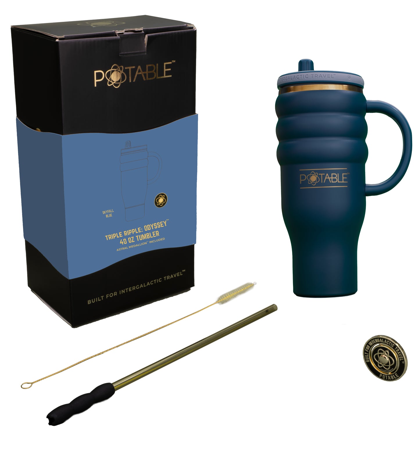 Triple Ripple: Odyssey™ 40oz Tumbler in Skyfall Blue