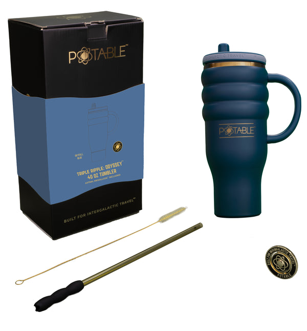 Triple Ripple: Odyssey™ 40oz Tumbler in Skyfall Blue | Signature Series