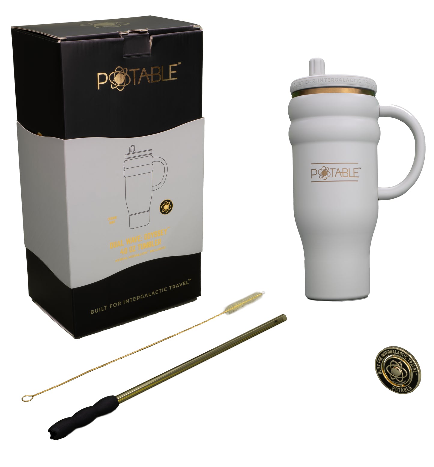 Dual Wave: Odyssey™ 40oz Tumbler in Stardust Cream
