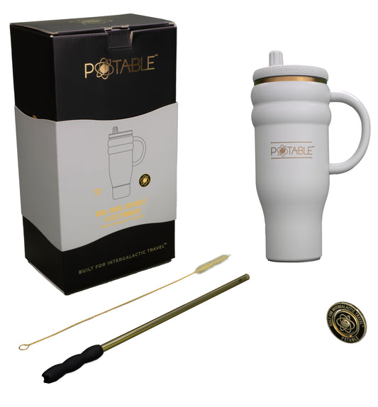 Dual Wave: Odyssey™ 40oz Tumbler in Stardust Cream | Signature Series